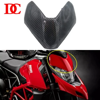 За Ducati Hypermotard 950 SP RVE Оцветени От Въглеродни влакна Предни Частичен Обтекател Капак Кожух Фарове Предни Горната Носна Качулка