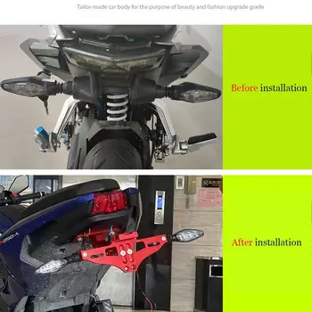 За Kawasaki Ninja 650 ER6N ER-6N ER 6N ER6F 2013 2014 2015 2016 Притежателя на Задния Регистрационен номер на Мотоциклета е с led подсветка 1