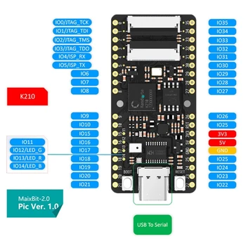 За MaixBit K210 RISC-V AI + лот Комплект платка за Развитие с 2,4-инчов дисплей RISC-V 64-Битова локализация заплата AI Замяна 0