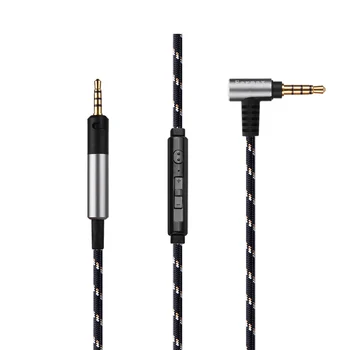 За Sennheiser HD598 598 кабел HD2.30 HD518 HD569 HD558 HD599 кабел за слушалки Черно и бяло сплетен кабел за микрофон