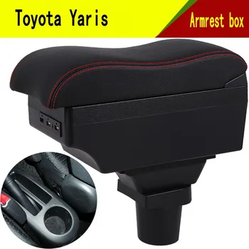За Toyota Yaris Vitz Подлакътник Скоростна Автомобилна Централна Конзола Място За Съхранение за Носене Налокотник с Подстаканником USB Интерфейс