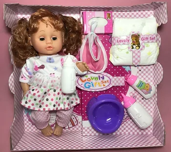 [Забавно] Моделиране 32 см Мигам с очи, да пие вода, до тоалетната и може да се говори за модел Мека Кукла Reborn Baby подарък за момичета