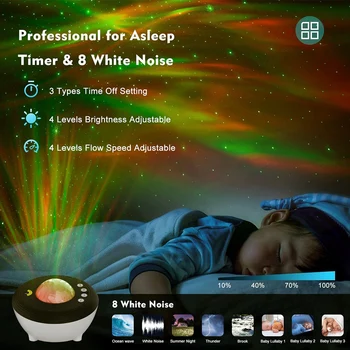 Звезден проектор Северното сияние За спални, Проектор Aurora Galaxy С музикален Bluetooth високоговорител За домашен декор 5