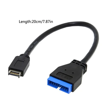 Здрав конектор на дънната платка на предната част на Type-E до 20 номера за контакт адаптер USB 3.1 Q81F 3