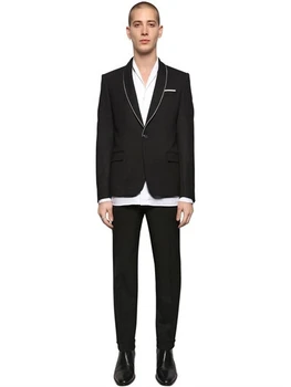 Зимна нов стил мъжка всекидневен костюм, тънък корейската версия на красив млад яке с ревера. S-6XL!! 4