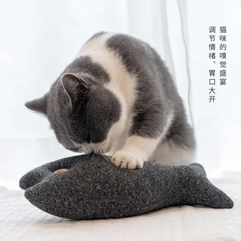 Играчка за котки, черна риба, на играчка от коча билка, е най-забавната играчка за котки, имитирующая риба, възглавници за котки, устойчив на укусам, моларна играчка, играчка за котки 0