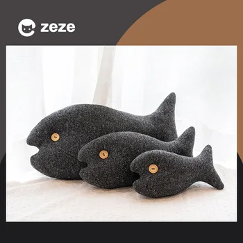 Играчка за котки, черна риба, на играчка от коча билка, е най-забавната играчка за котки, имитирующая риба, възглавници за котки, устойчив на укусам, моларна играчка, играчка за котки 1
