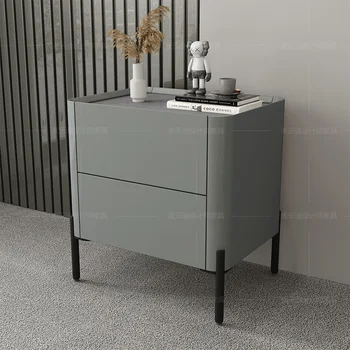 Италиански минималистичен малка странична масичка модерен минималистичен шкаф за съхранение на лек луксозен дизайнерски скандинавски нощни шкаф за спалня от висок клас