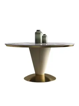 Италиански минималистичен маса за хранене модерен минималистичен 2022 дизайнерски кръгла маса за хранене за дома 4