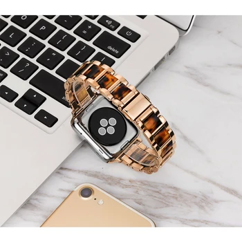 Каишка от смола и неръждаема стомана за Apple watch 6 група 44 мм 40 мм iwatch група 42 мм 38 мм наручный каишка гривна за Apple watch 6/5/4/3/2 44 мм