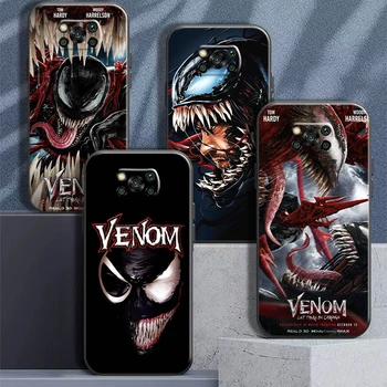 Калъф За мобилен Телефон с Логото на Marvel Venom За Xiaomi POCO X3 X3 Pro NFC F3 GT M3 M3 Pro, Калъф от течен Силиций, Задната част на Кутията, Черен Калъф от TPU
