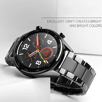 Керамика 22 мм и каишка за часовник samsung galaxy watch 3 45 мм и 46 мм Gear S3 Frontier Amazfit bip gtr huawei watch gt 2 grt 44 мм Каишка