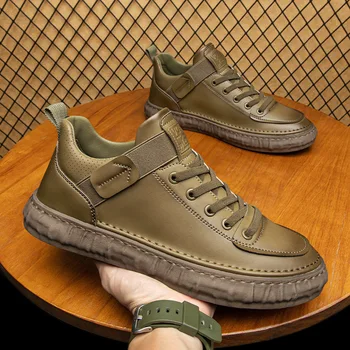 Китайската държавна мъжки обувки однотонная обувки тенденция seiko коровья главата многопластова кожени обувки големи размери, удобни обувки