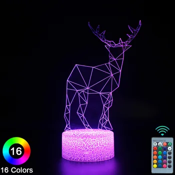 Коледна led 3D Нощни Светлини Докосване на Дистанционното Управление Новост Настолна Настолна Лампа Декор Коледен Подарък За Рожден Ден -№659