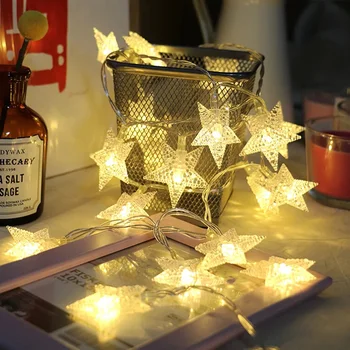 Коледна Звезда Струнни Светлини, Висящи Украшения На Батерии Led Гирлянди, Висящи Лампи Коледни Коледни Украси За дома 2022