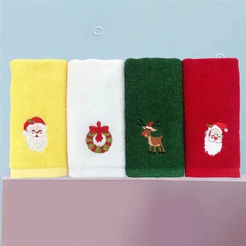 Коледна Кърпа За Измиване На Лицето Сладък Дядо Коледа Лосове Кърпа За Лице Плат За Мъжки Домашни Баня Женски Кърпи Коледен Подарък 5