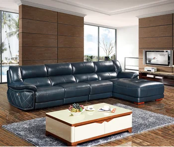 Комплект мека мебел за хол ъглов диван L от естествена телешка кожа, секционни дивани стол модерни muebles sala de moveis para casa 1