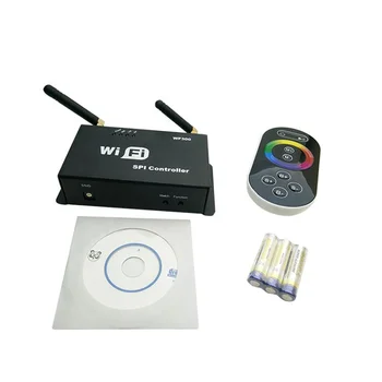 Контролер пиксела WIFI300 SPI WiFi; Със сензорен екран на Дистанционното управление DC5 ~ 24V вход За WS2811 WS2801 WS2812B SK6812 Led лента