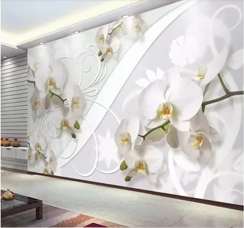 Конфигуриране на всеки размер тапети на стенописите Европейски стил орхидея модел ТЕЛЕВИЗИЯ фон на стените, 3d тапети papel tapiz