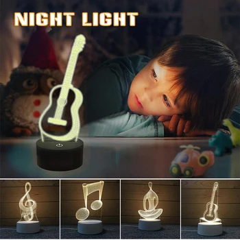 Креативна 3D Атмосферни Лампа USB Визуален лека нощ за Детски Акрилна Настолна Лампа Детски Подарък за Рожден Ден HANW88