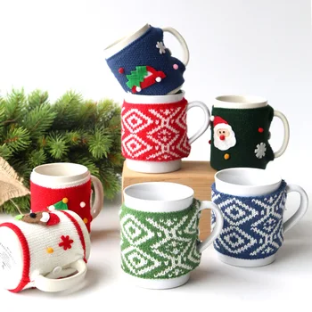 Креативна керамична чаша в рождественском стил с свитером, чашата е подходящ за офис, двойки, семейства, на открито