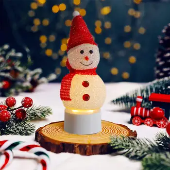 Креативни Led Снежен Човек Нощни Светлини Коледа Времето Въртящи Светлинна Нощна Светлина За Украса На Дома С Коледни Подаръци