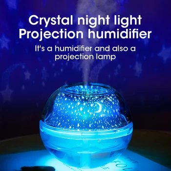 Кристален Звездна Лампа за Прожектор Осветява Овлажнител на Въздуха Романтична Колоритен С Топка лека нощ Овлажнител за Въздух с Голям Капацитет на USB лека нощ 0