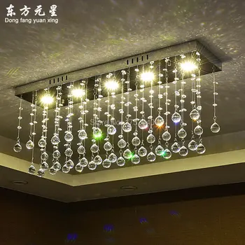 кристална окачен лампа модерен минималистичен кристална лампа LED правоъгълен бар хол с трапезария и антре светлина входни светлини