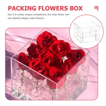 Кутия За Цветя Прозрачна, Консервирани Подарък Акрилна Вечният Цвят На Споразумение Гърне Мъжки Опаковката Прозрачни Кутии За Опаковане  1
