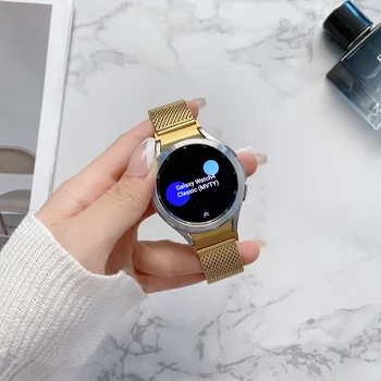 Метална каишка За Samsung Galaxy watch 4/5 40-44 mm 5 Pro 45 мм, Извити, безшевни интерфейс гривна за часа Watch4 Classic 42-46 мм 3