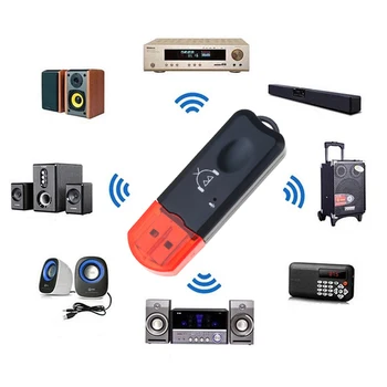 Мини Bluetooth USB-Съвместим Стерео Музикален Безжичен Приемник Аудиоадаптер Dongle Комплект С Микрофон За слушалки За Телефон на Автомобила 2