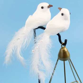 Моделиране перо на птица бял гълъб изкуствена пяна гълъб сватбена украса оформление на сцената домашни коледни аксесоари decoratio