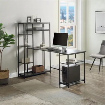 Модерен голямо бюро, гъвкави мебели с книги рафт и място за съхранение на вещите