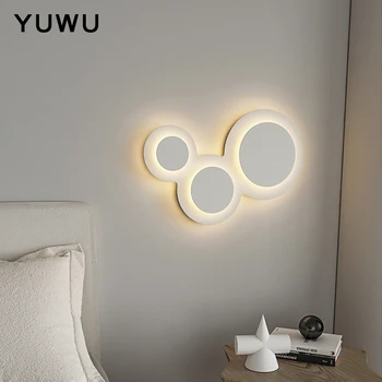 Модерен минималистичен, с монтиран на стената лампа, нощна лампа за спални Скандинавски фонова стена в хола, с монтиран на стената лампа creative осветление стълба на пътеката 0