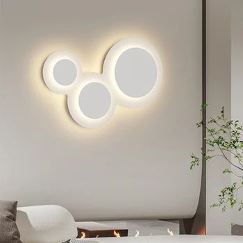 Модерен минималистичен, с монтиран на стената лампа, нощна лампа за спални Скандинавски фонова стена в хола, с монтиран на стената лампа creative осветление стълба на пътеката 1