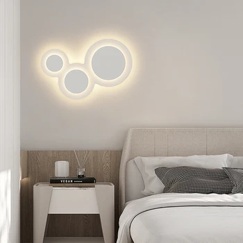 Модерен минималистичен, с монтиран на стената лампа, нощна лампа за спални Скандинавски фонова стена в хола, с монтиран на стената лампа creative осветление стълба на пътеката 2