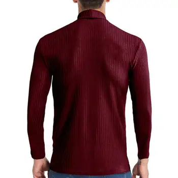 Модерен Мъжки Основен Пуловер, Поло Есен Зима Мъжки Трикотаж Мразоустойчив Вязаная Долна Риза 5
