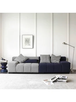 Модерен прост плат, диван с намаляване на тон за няколко души сив цвят