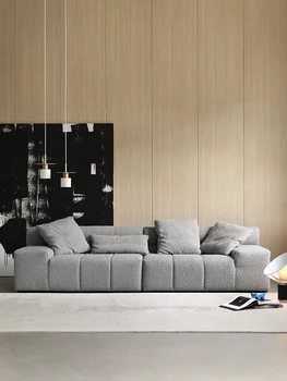 Модерен прост плат, диван с намаляване на тон за няколко души сив цвят 3