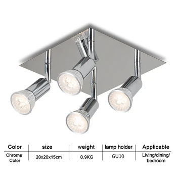 Модерен Регулируема В 4-Лентов IP44 Тавана лампа за Баня, Осветление, Окачен лампа + 4 Лампи, Спалня/Трапезария 3