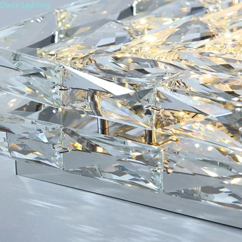 Модерен Тавана Лампа K9 Crystal блясъкът варира Таванна Полилей RC Dimmable Квадратни Кристални Led плафониери Дневна Спалня 2