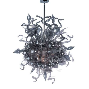 Модерен Цветен Окачен Лампа Art Decor Ръчно Бластване Led Полилей от венецианско Стъкло Мурано 28 32 инча 2