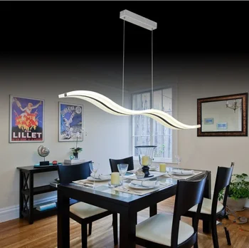 Модерни Led Висящи Лампи Акрил Таванна Подвесная лампа с led чип вътре S образни вълновия осветителна уреда за дома 1