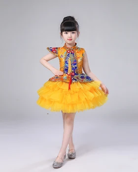 модерни детски танцови костюми за деца, танцово рокля-пакетче с пайети за момичета, танцово рокля за салса за момичета, танцови 3