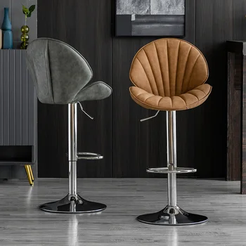 Модерни минималистичные трапезни столове изкачване регулируема бар стол удобна възглавница бар столове извита облегалка Мебели за дома 4