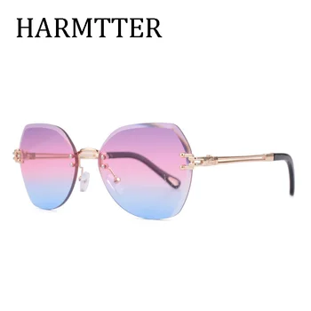 Модни луксозни маркови многоцветни слънчеви очила с лещи, пеперуда, Без рамки, метална дограма, Градиентные лещи, с високо качество, женски 18064