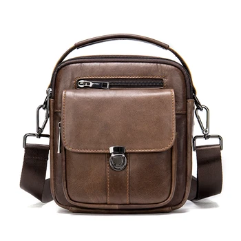Мъжка чанта-Месинджър от естествена Кожа, Чанта през Рамо за Мъже, Чанти през Рамо, Малка Мъжки Дизайнерска Чанта Bolso Male 7438