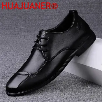 Мъжки модел обувки, Луксозни Маркови Бизнес Обувки От Естествена Кожа за Мъже, Удобни Социални Oxfords, Мъжки Луксозни и Ежедневни Обувки