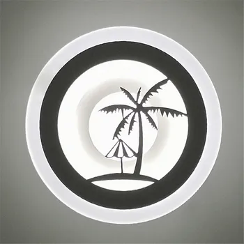 На закрито led, с монтиран на стената лампа, за украса на кокосовата палма, с монтиран на стената лампа домашно осветление дневна спалня лампа кръг / AC90-260V бяла светлина 0