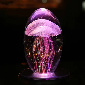 Най-новите Творчески Подаръци Модел на Медуза, 3D Многоцветен Led Осветителна Лампа, Кристал Маса За Украса на Празничната Стая, лека нощ